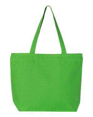 Q-Tees Zipper Closure Canvas Tote Bag - Q611