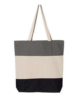 Q-Tees Tri-Color Canvas Tote Bag - Q125900