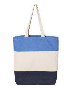 Q-Tees Tri-Color Canvas Tote Bag - Q125900