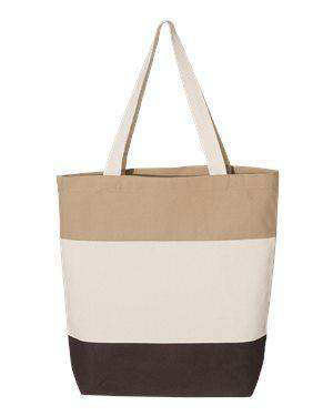 Q-Tees Tri-Color Canvas Tote Bag - Q125900