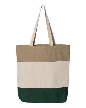 Q-Tees Tri-Color Canvas Tote Bag - Q125900