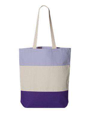 Q-Tees Tri-Color Canvas Tote Bag - Q125900