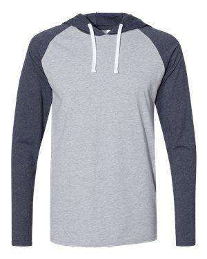 LAT Men's Raglan Long Sleeve Hoodie T-Shirt - 6917