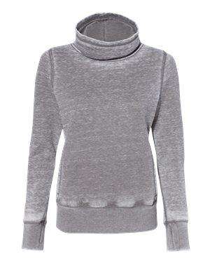 J America Women's Thumbhole Cowl Neck Sweatshirt - 8930