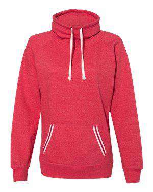 J America Women's Relay Pouch Cowl Neck Sweatshirt - 8653