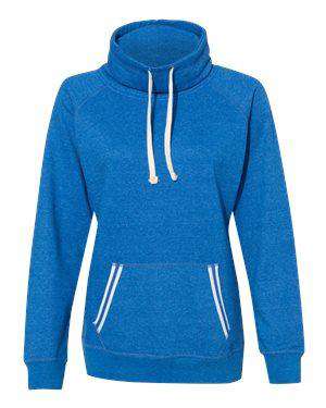 J America Women's Relay Pouch Cowl Neck Sweatshirt - 8653