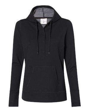 J America Women's Thumb Scuba Neck Hoodie Sweatshirt - 8431