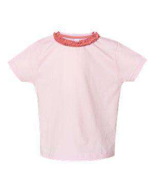 Rabbit Skins Toddler Girl's Ruffle Neck T-Shirt - 3329