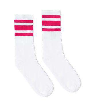 SOCCO USA-Made Striped Crew Socks - SC100