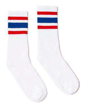 SOCCO USA-Made Striped Crew Socks - SC100