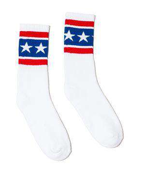 SOCCO USA-Made Striped Crew Socks - SC100