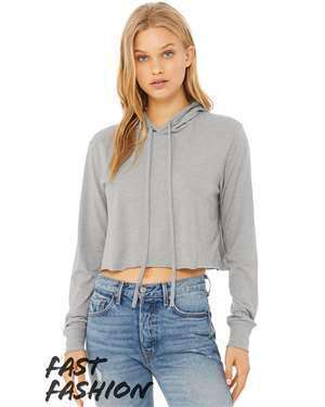 Bella + Canvas Women's Crop Long Sleeve Hoodie T-Shirt - 8512