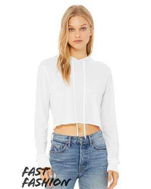 Bella + Canvas Women's Crop Long Sleeve Hoodie T-Shirt - 8512