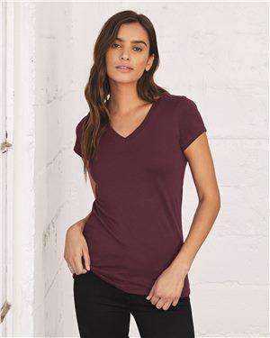 Brand: Bella + Canvas | Style: 6005 | Product: Women's Short Sleeve Jersey V-Neck Tee