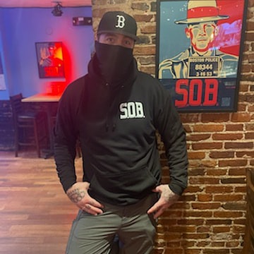 S.O.B Sons of Boston Black Shield Hoody