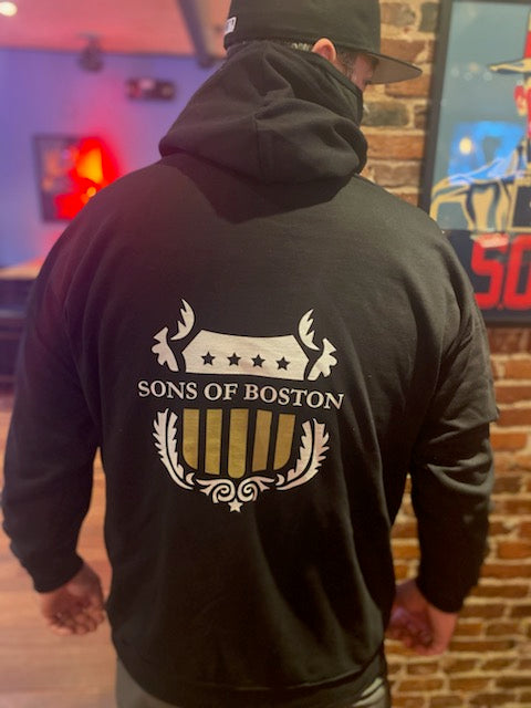 S.O.B Sons of Boston Black Shield Hoody