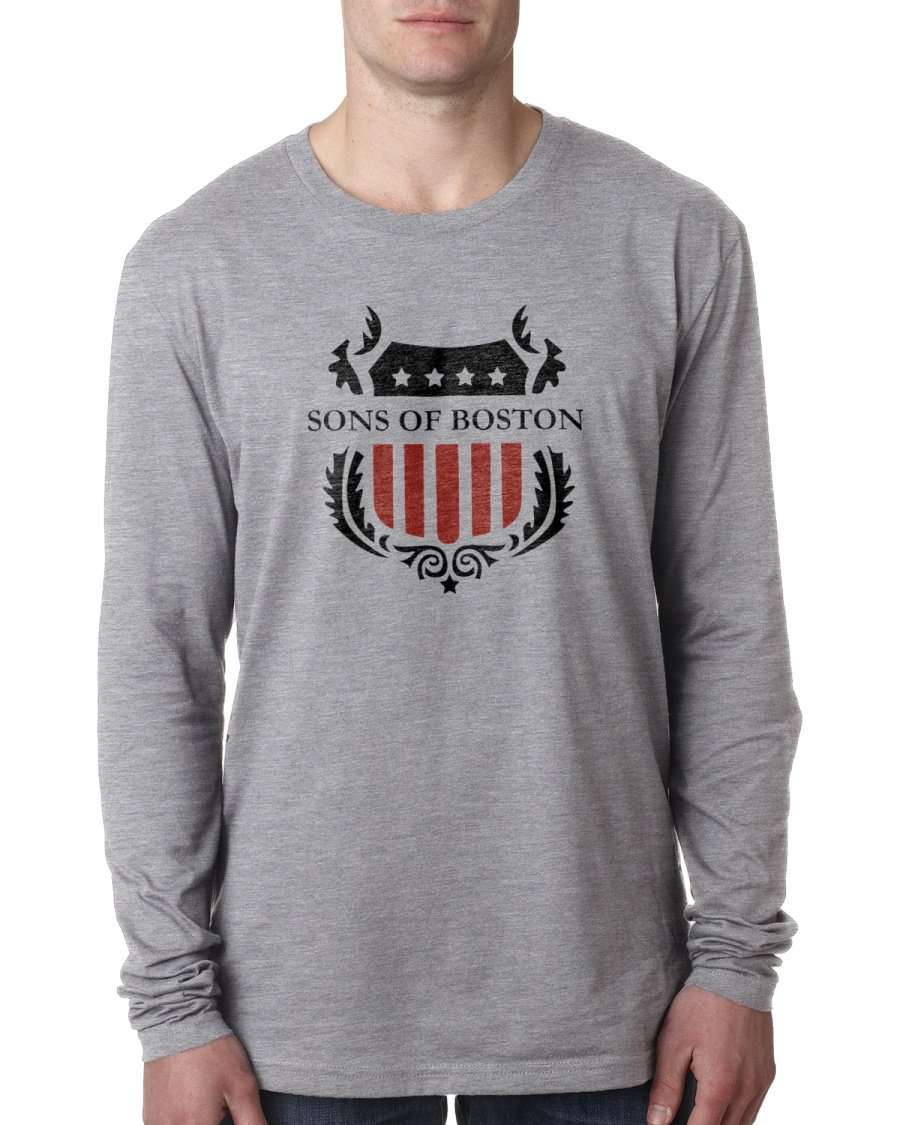 Sons of Boston Mens Long Sleeve Shield T-Shirts